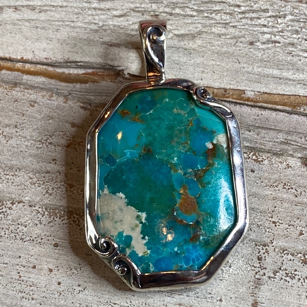 Grace & Heart G&H TURQ Pendant .925 STERLING SILVER TURQUOISE Charm